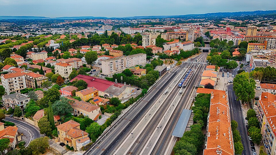 Aix en Provence station from the air