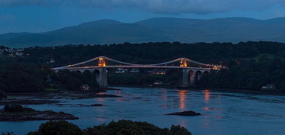 Menai Suspension Bridge Gwynedd 2019 Night