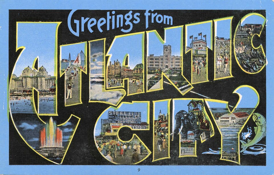 Greetings from Atlantic City, New Jersey Large Letter Postcard (27792068813)