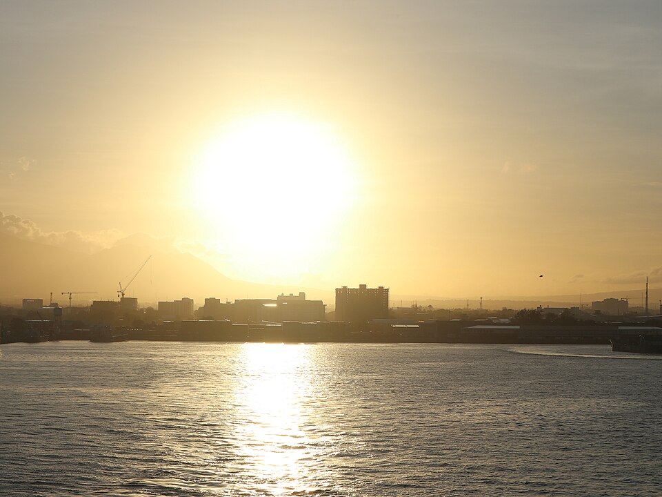 Bacolod City skyline strait view sunrise (Bacolod, Negros Occidental; 11 28 2024)