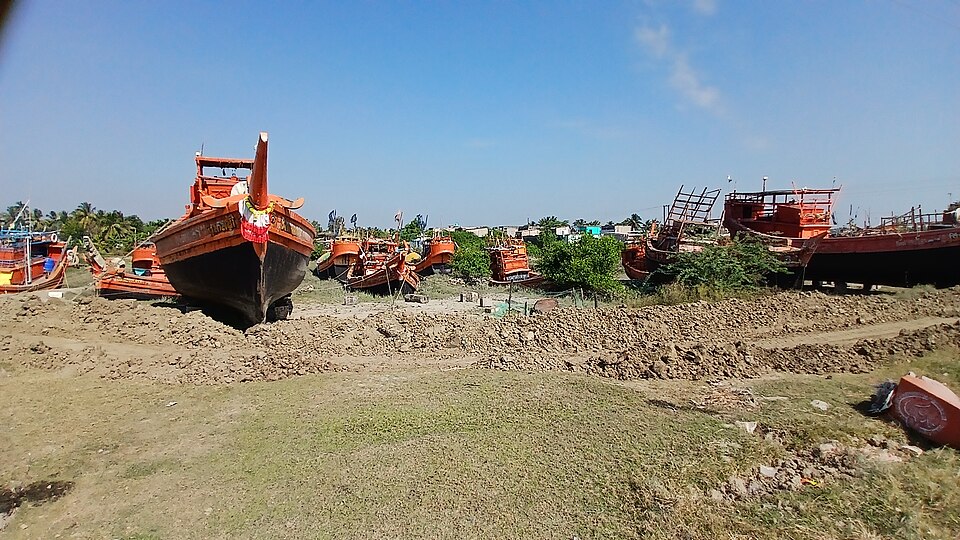 Boats at the Edward Creek, Bakkhali, South 24 Parganas, West Bengal