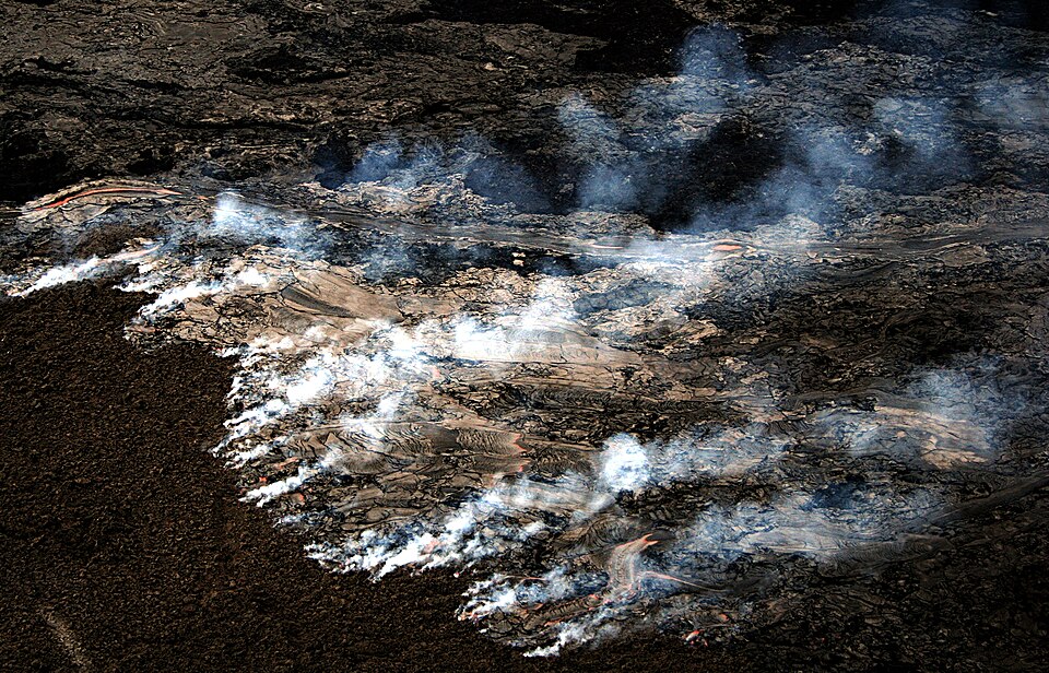Lava wildfire at hawaii