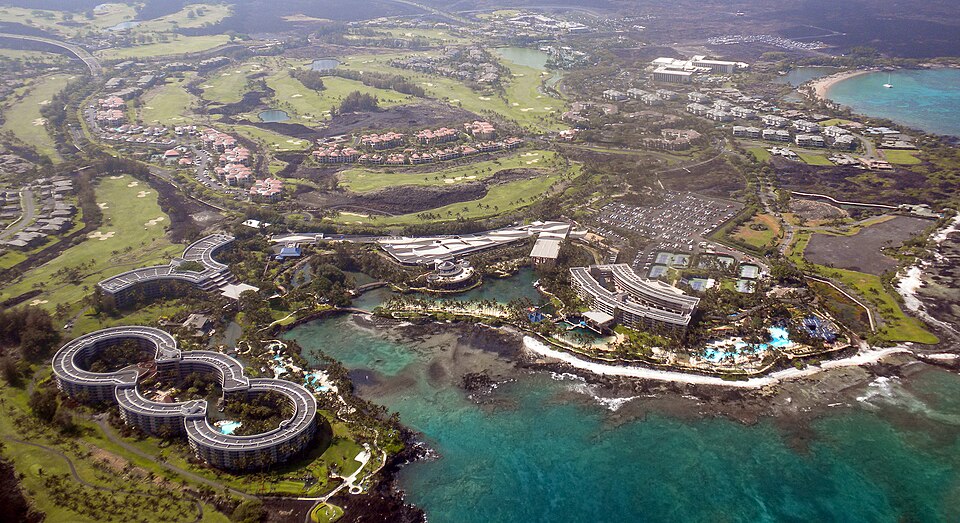 Kohala coast at the Big Island of Hawaii from the air