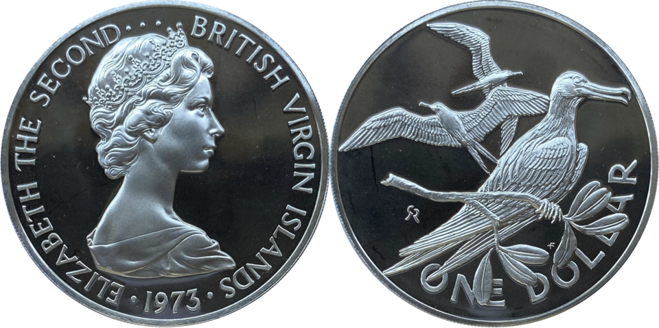1 dollar Elizabeth II, British Virgin Islands 1973