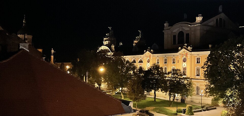 The Romanian Opera in Cluj Napoca, Transylvania, Romania at night