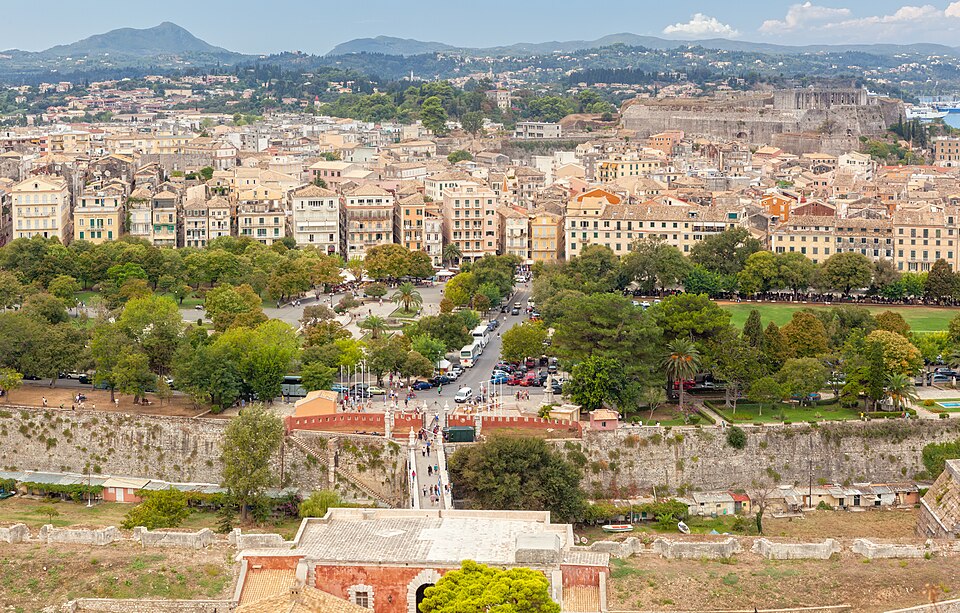 Old Corfu town aerial 02