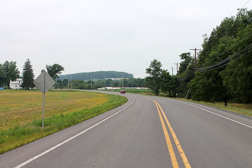 Pennsylvania Route 254 in Derry Township, Montour County, Pennsylvania looking west