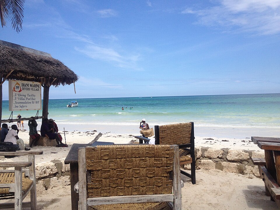 Diani Beach overlooking the Indian Ocean