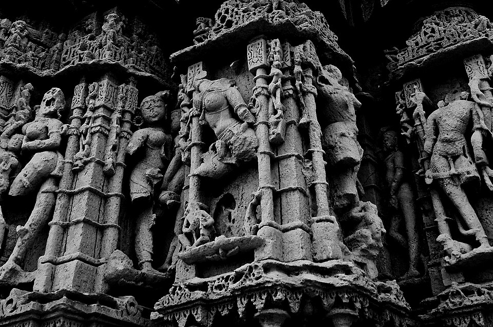 N GJ 128 Rukmini Devi Temple Dwarka Outer Wall Sculptures