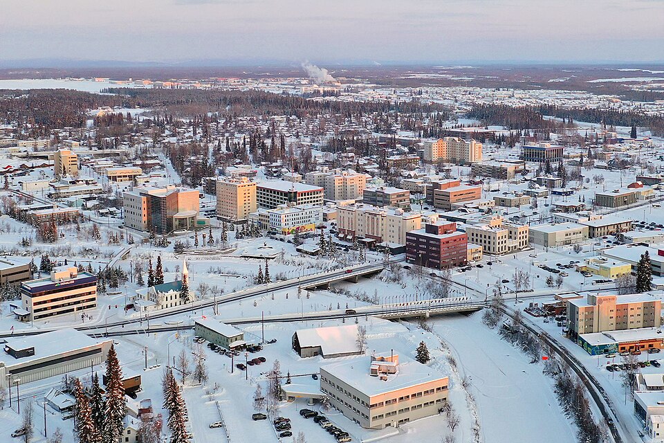 Aerial view of Fairbanks Alaska skyline (Quintin Soloviev)
