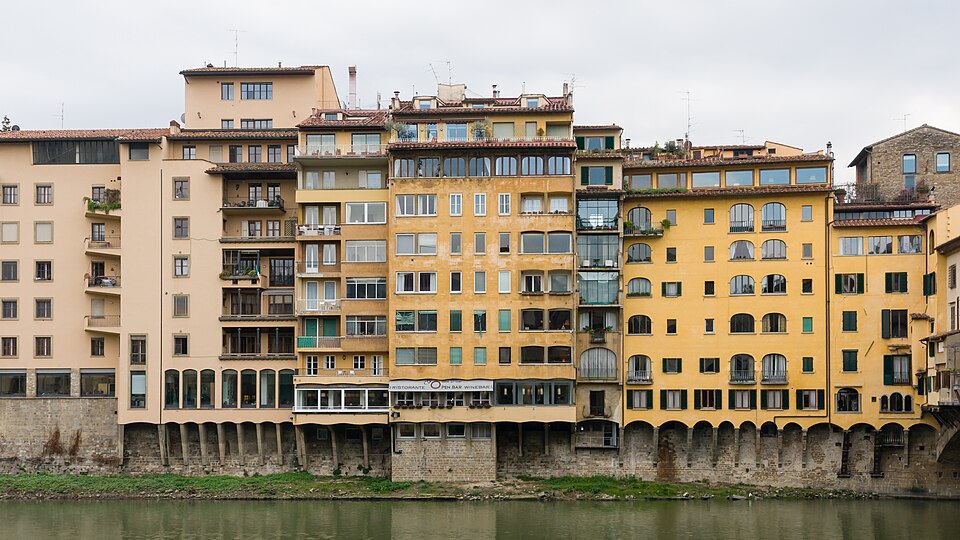 Florence Italy Houses at Arno River 01