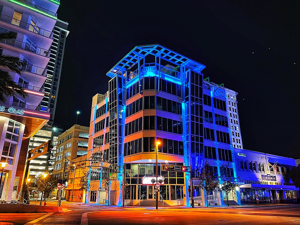 Downtown Fort Lauderdale, Florida. USA near Riverwalk at Night