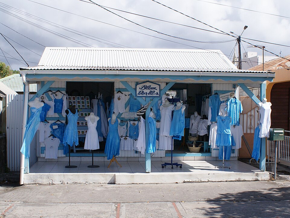 Blue and white clothes shop Guadeloupe 2010 03 27