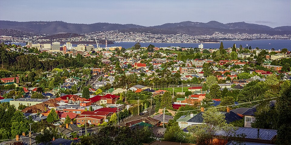 Hobart seen from the east