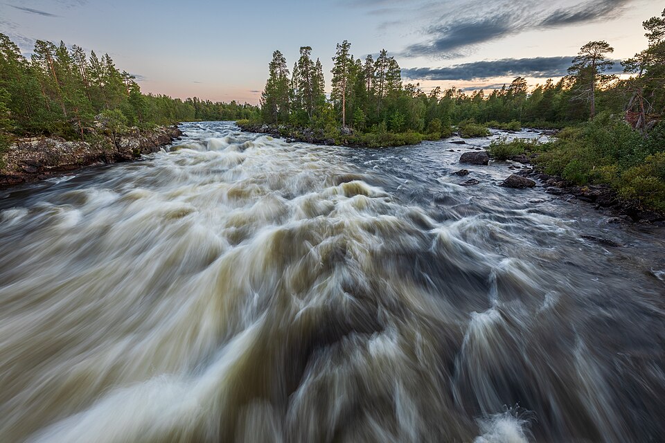Jäniskoski rapids of Juutuanjoki in Inari, Lapland, Finland, 2022 August