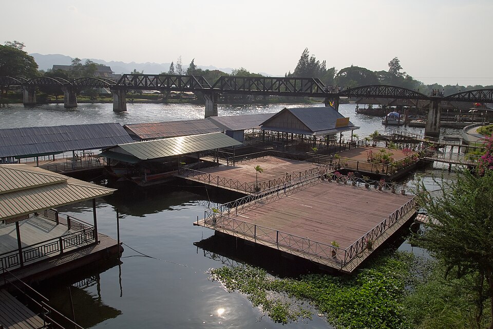 Kanchanaburi, Kwai River and River Kwai bridge, Thailand