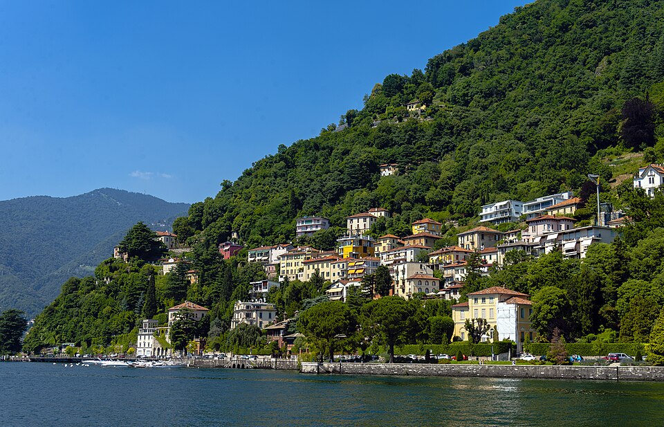 Houses on hillside over Lake Como
