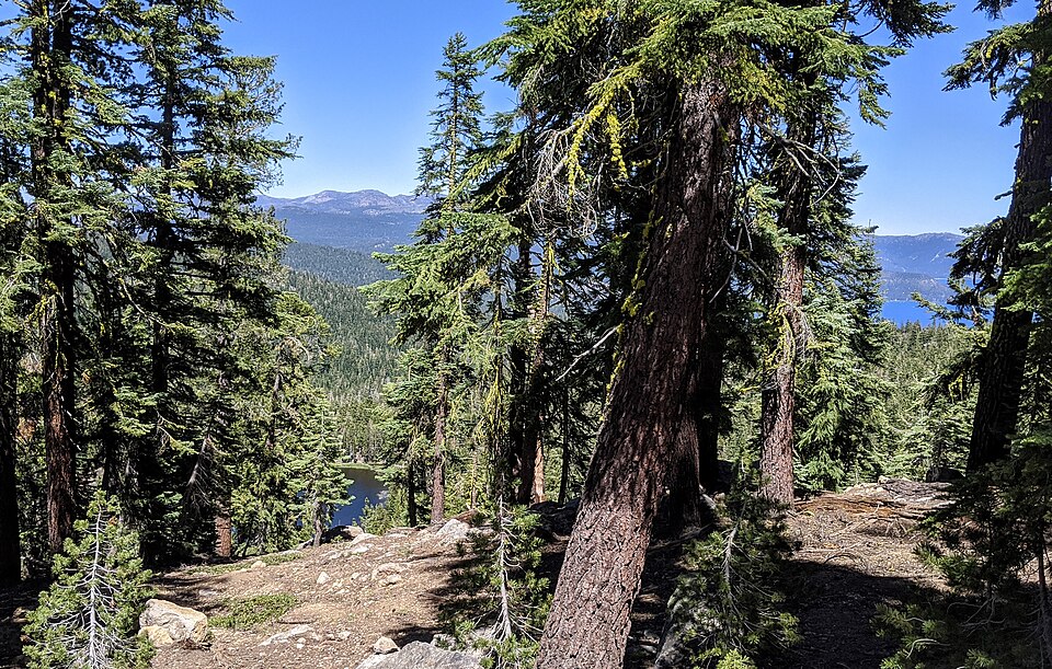 Watson Lake and Lake Tahoe from Mount Watson