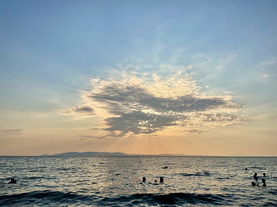 Dikili beach looking towards Lesbos island