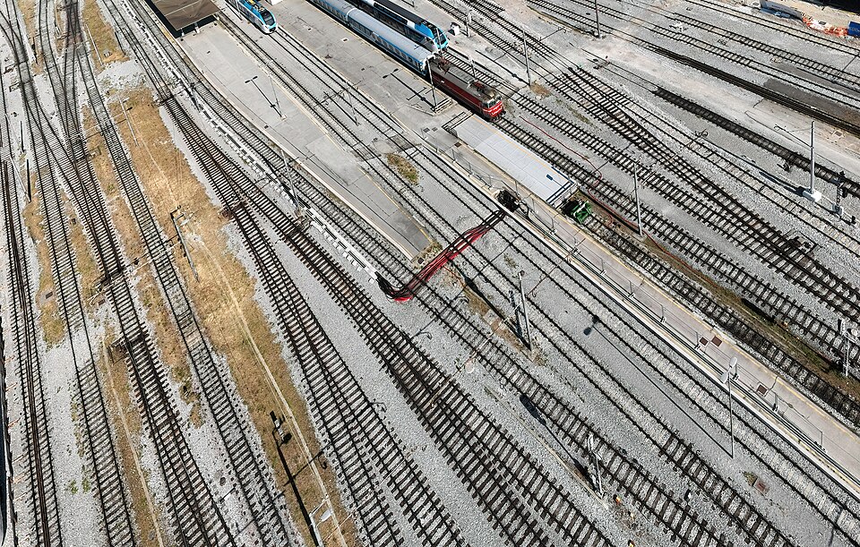 Rail tracks in Ljubljana, Slovenia (July 2025)
