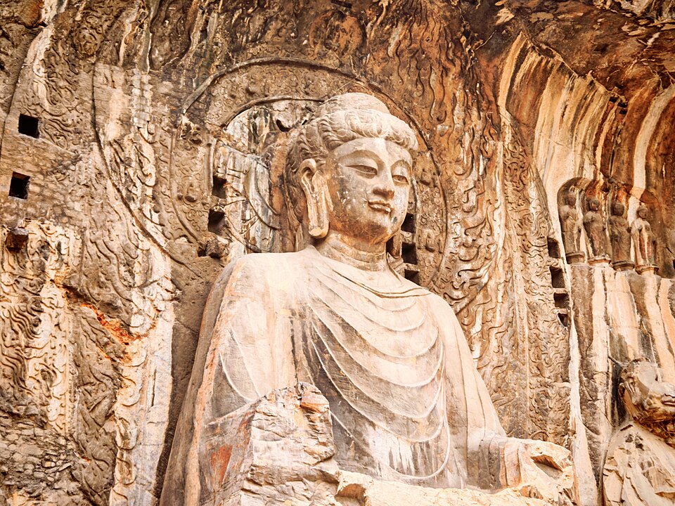 Lushena Buddha statue in Longmen Grottoes, Luoyang