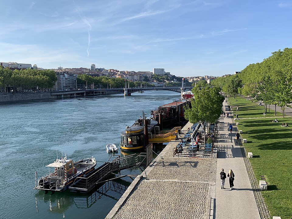 Vue du Rhône depuis le Pont Wilson (Lyon), mai 2019