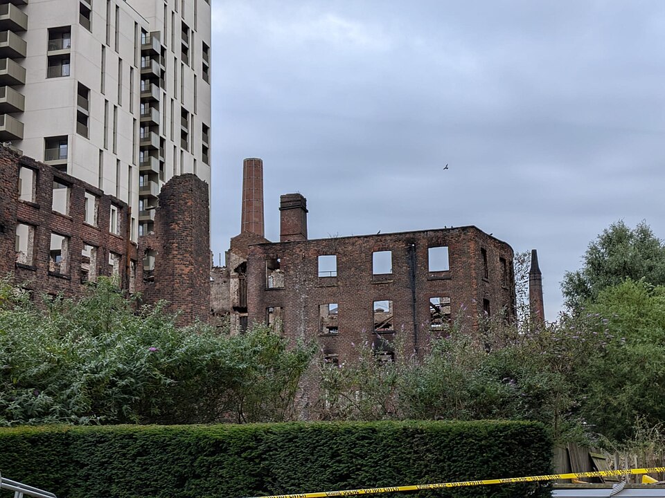 Ruined remains of Medlock Mill aka Hotspur Press, Manchester, England 06