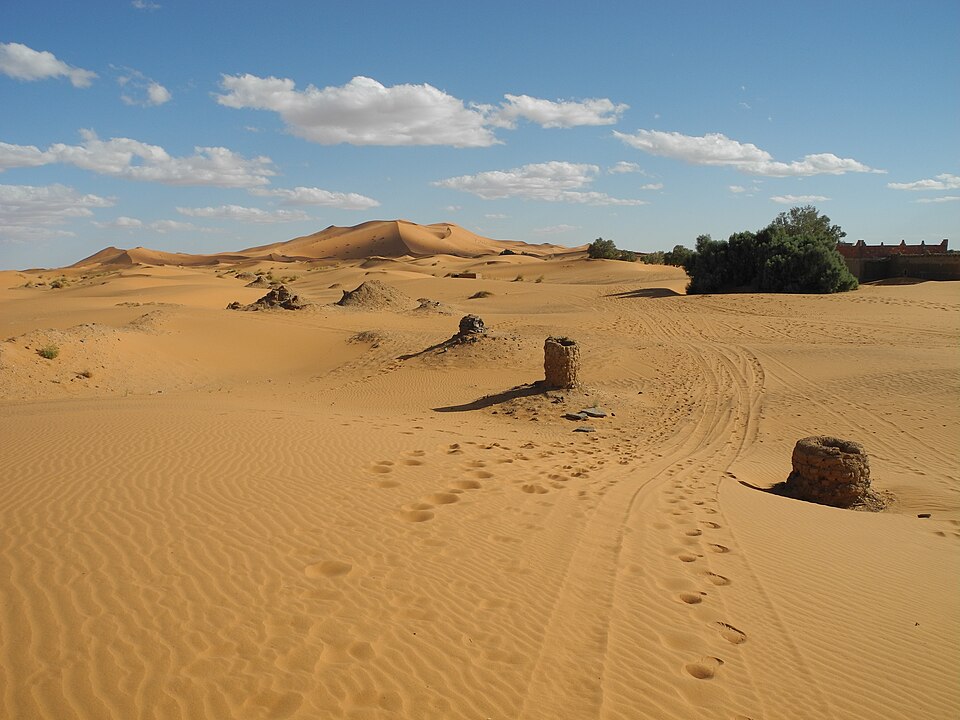 The well in desert merzouga