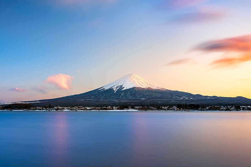 Mount Fuji at sunset, March 2025