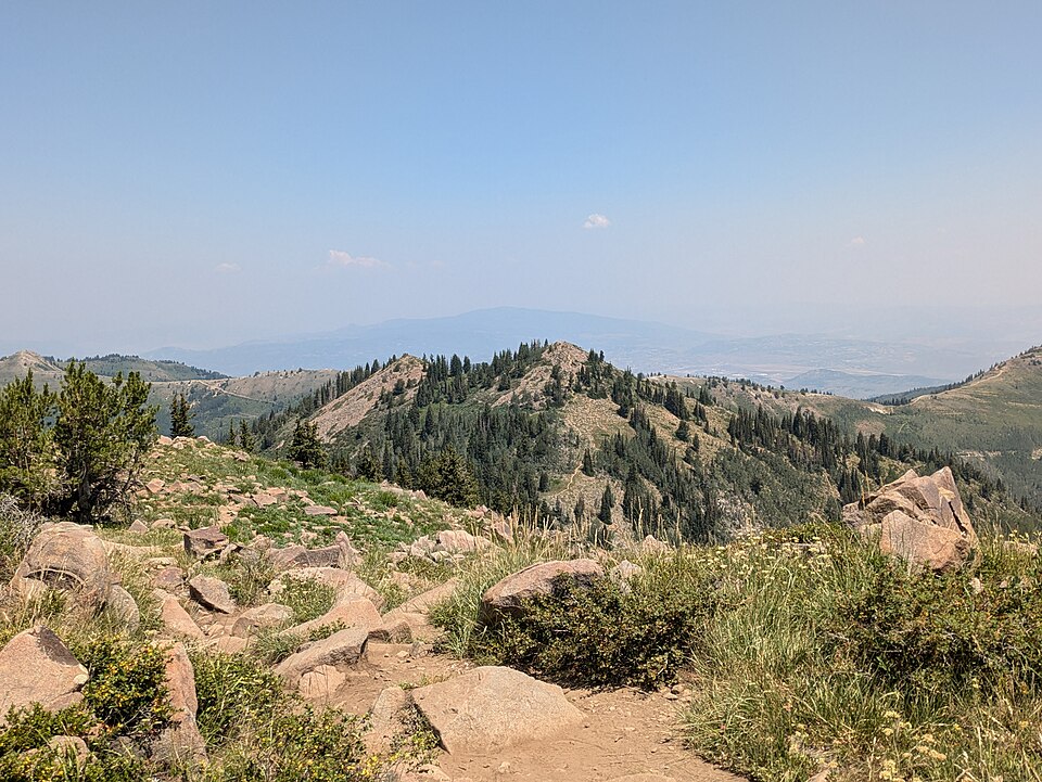 Looking back at Mount Venture from higher on the ridge, hiking towards Clayton Peak (24 July 2024)