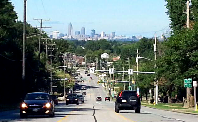 Parma, OH Cleveland Skyline from State Rd