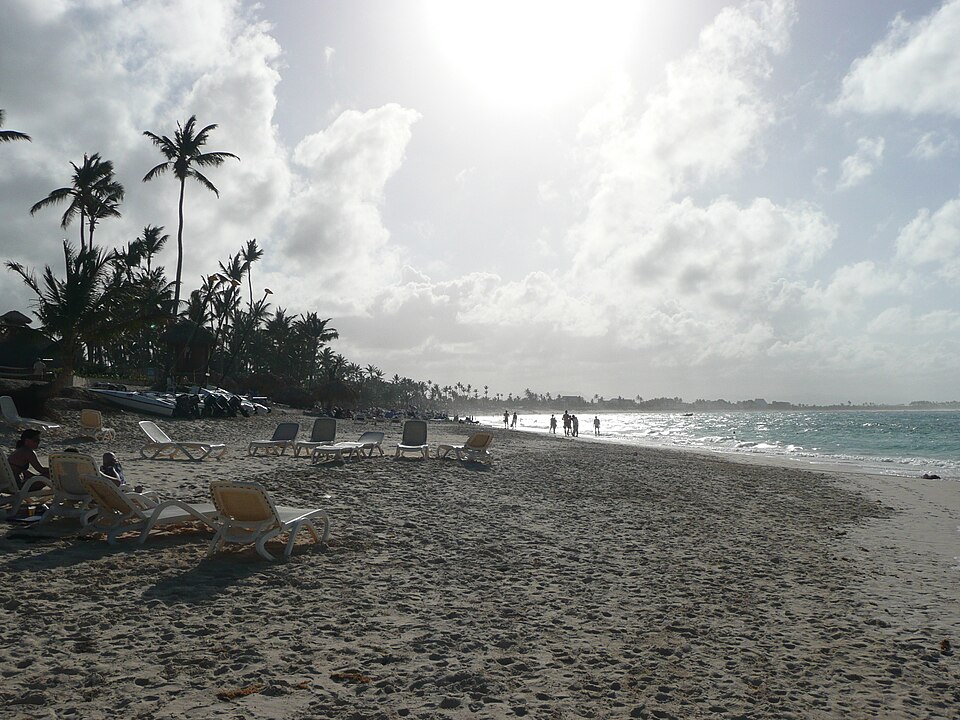 View northwards along coastline at Punta Cana 2