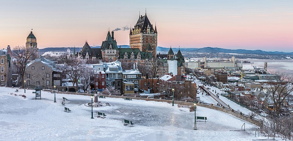 Château Frontenac after a freezing rain day in Quebec city