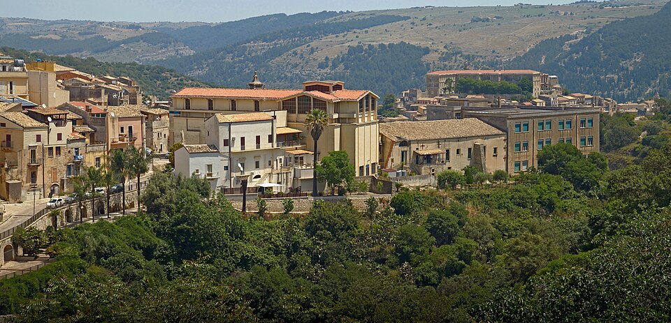 Sight on the Chiesa Santuario e Convento del Carmine from the Bridge of Capuchins. Ragusa, Sicily