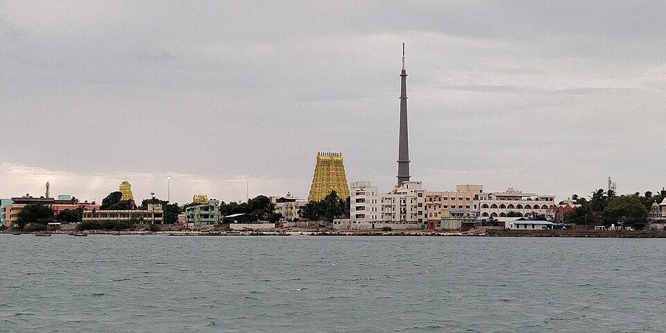 Rameshawaram temple view from the sea