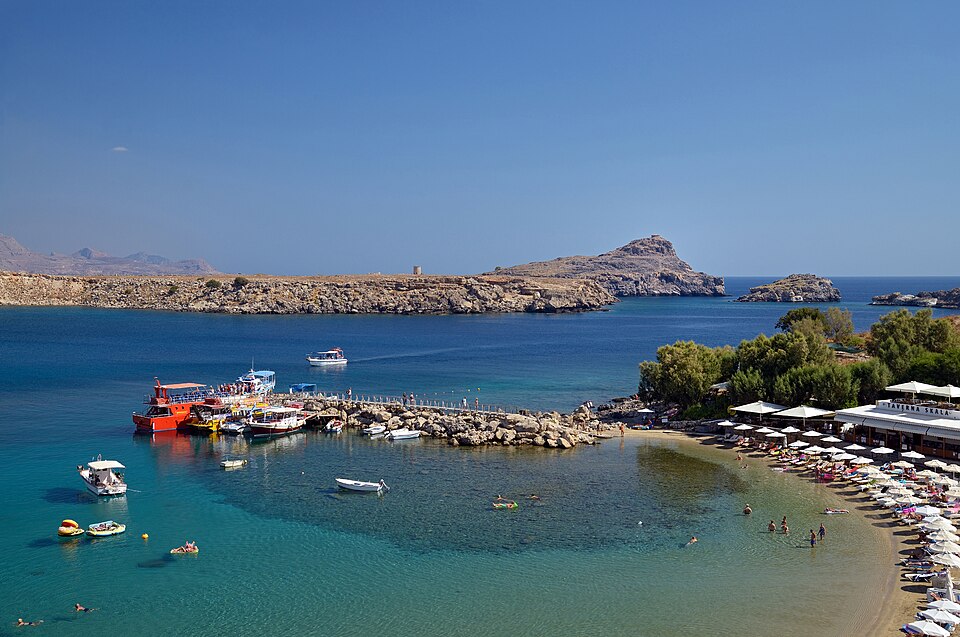 Pier at Lindos. Rhodes, Greece