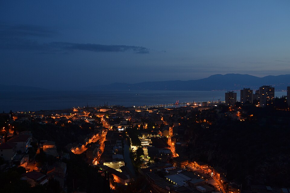 Rijeka view from Trsat at night