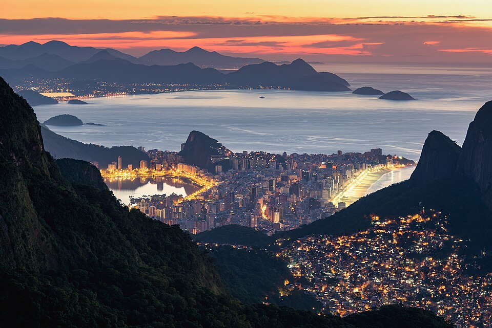 Contrasts of Rio de Janeiro Rocinha, Ipanema, and Mountains at Sunrise