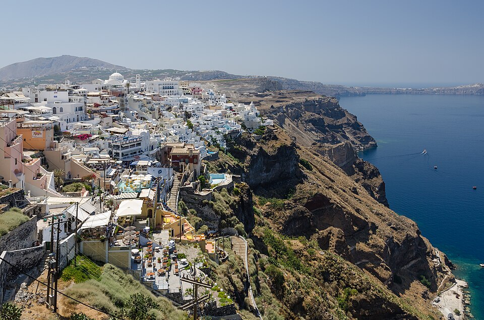 Crater rim Fira Santorini Greece 10