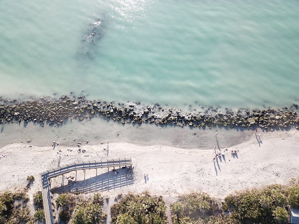 Caspersen Beach top down aerial view