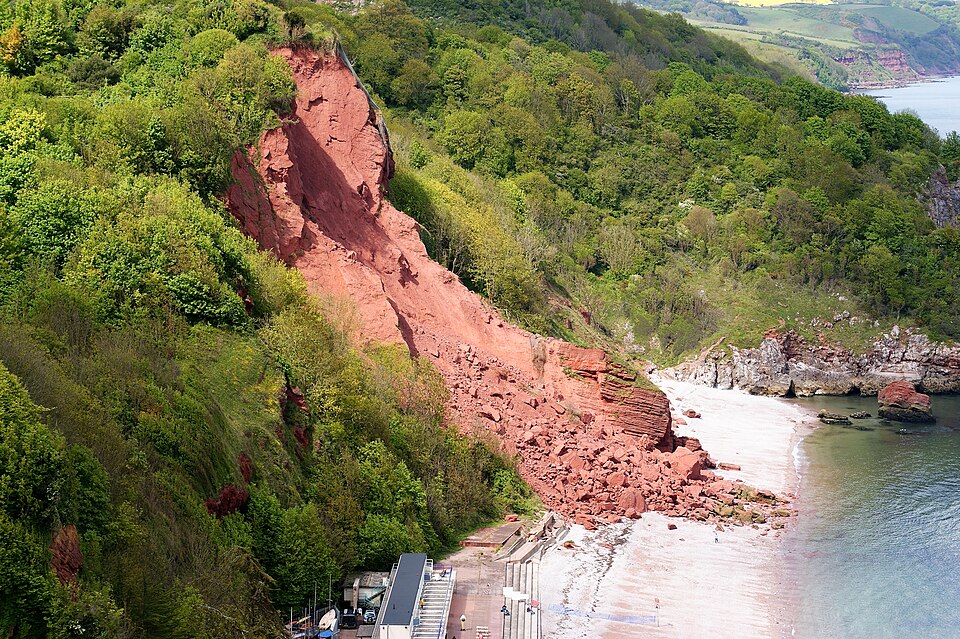 Rockslide at Oddicombe
