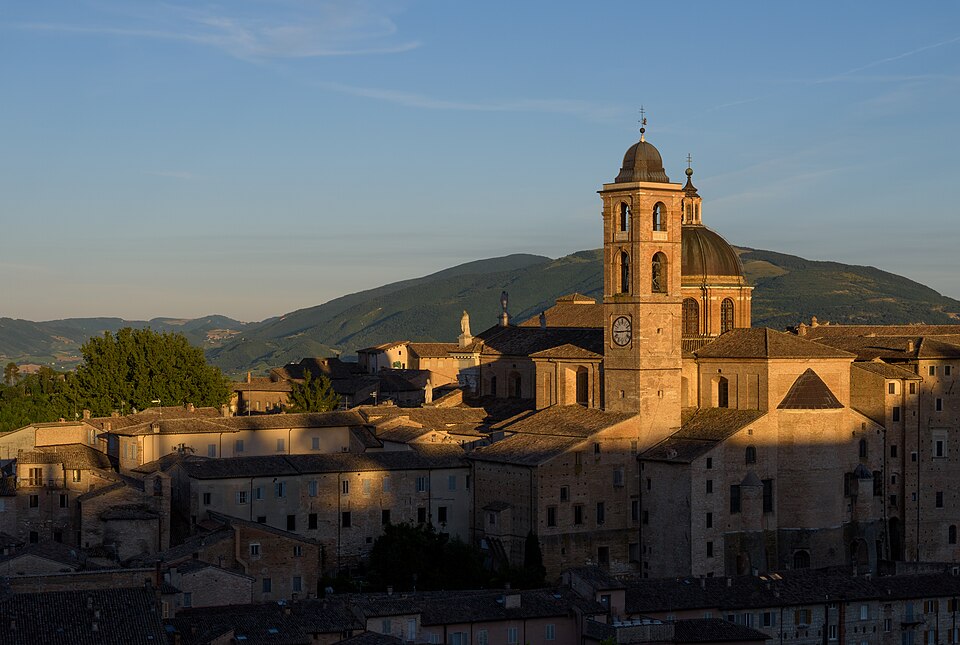 Cathedral of Urbino and Surrounding Buildings at Sunset, June 2026