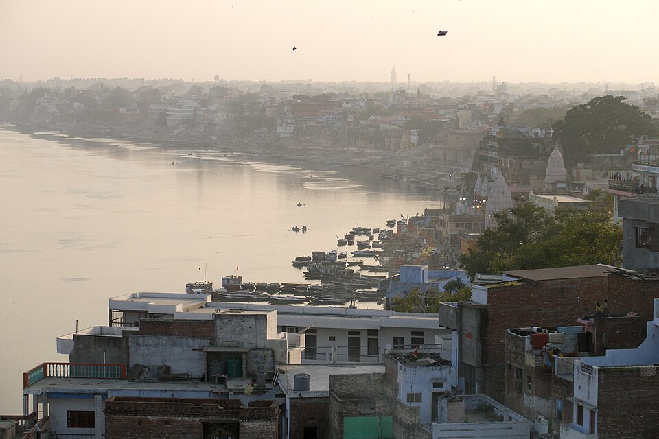 Varanasi, India, Varanasi skyline in the evening
